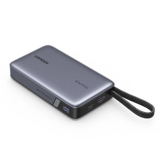 Externer Akku UGREEN PB550, 20000mAh, 67W, QC + PD, 1 x USB-A - 2 x USB-C, Grau