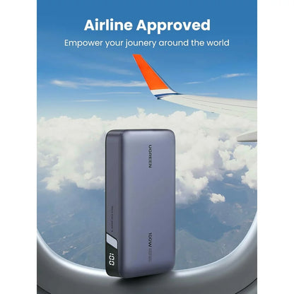 Externer Akku UGREEN PB720 Nexode, 20000mAh, 100W, QC + PD, 1 x USB-A - 2 x USB-C, Grau