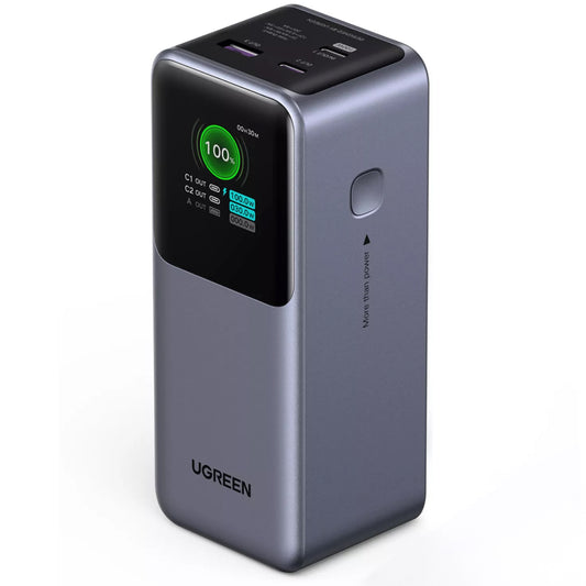 Externer Akku UGREEN PB721, 20000mAh, 130W, QC + PD, 1 x USB-A - 2 x USB-C, Grau