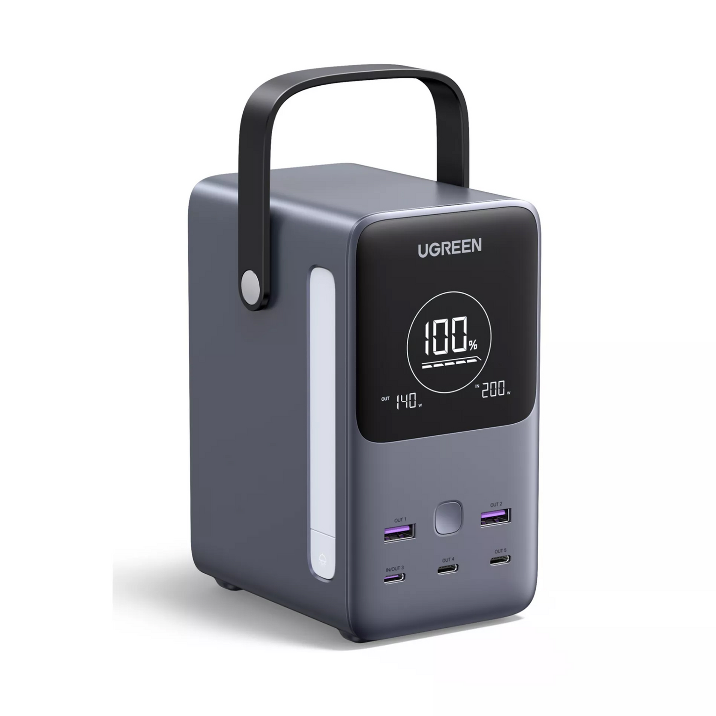 Externe Batterie UGREEN PB770, 48000mAh, 300W, QC + PD, 2 x USB-A - 3 x USB-C, Grau, Wiederverpackt