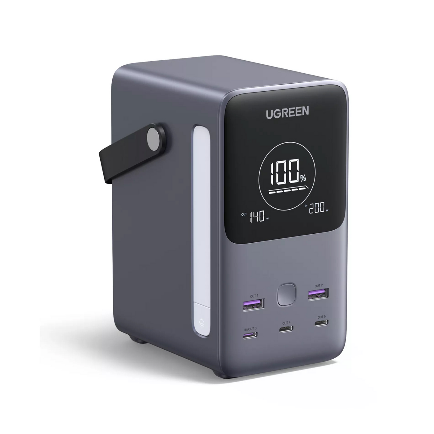Externe Batterie UGREEN PB770, 48000mAh, 300W, QC + PD, 2 x USB-A - 3 x USB-C, Grau, Wiederverpackt