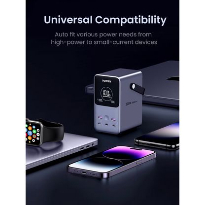 Externe Batterie UGREEN PB770, 48000mAh, 300W, QC + PD, 2 x USB-A - 3 x USB-C, Grau, Wiederverpackt