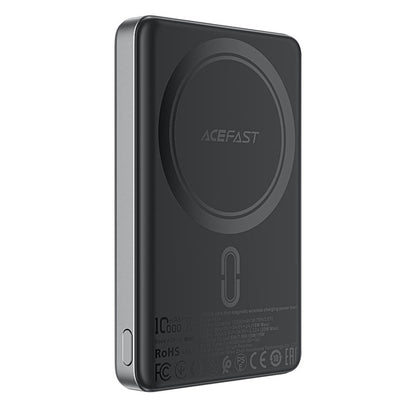 Externer Wireless Akku Acefast M12, 10000mAh, 20W, PD + FQI, 1 x QI - 1 x USB-C, Schwarz