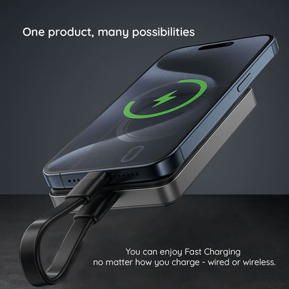 Externer Wireless Akku Acefast M12, 10000mAh, 20W, PD + FQI, 1 x QI - 1 x USB-C, Schwarz