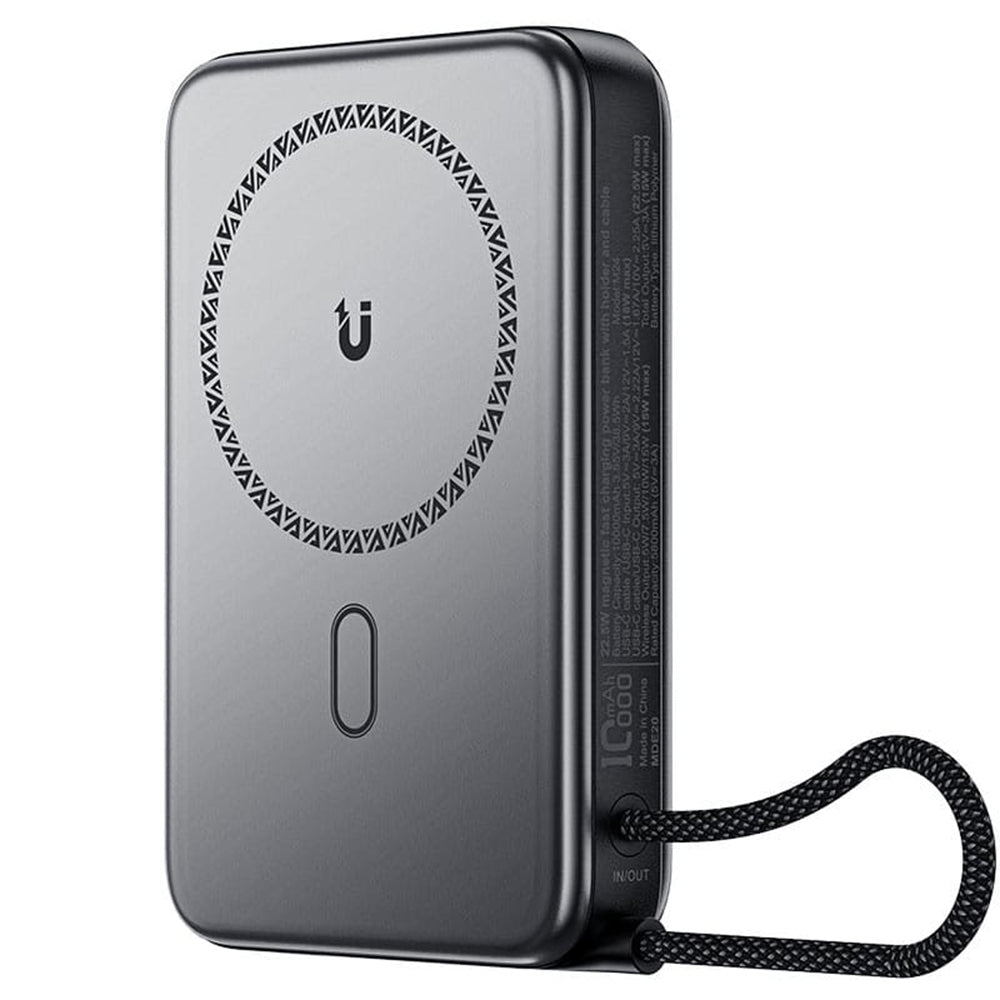 Acefast M24 Wireless External Battery, 10000mAh, 22.5W, PD + FQI, 1 x QI - 2 x USB-C, Gray