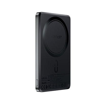 Externer Wireless Akku Acefast M8, 5000mAh, 18W, PD + FQI, 1 x QI - 1 x USB-C, Schwarz