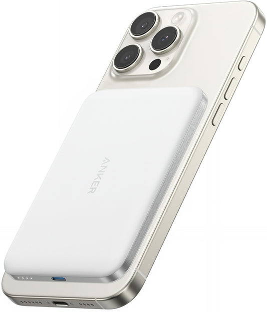 Externer Wireless Akku Anker Nano, 5000mAh, 20W, PD + FQI, 1 x QI - 1 x USB-C, Weiß A1665H21