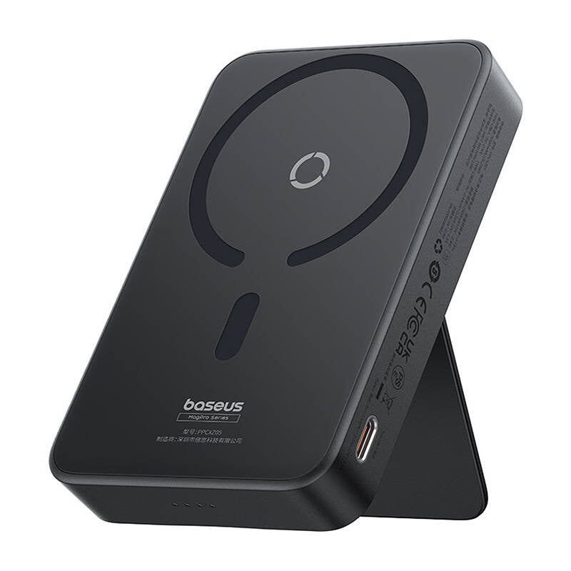 Baseus MagPro PPCXZ05 Wireless External Battery, 5000mAh, 20W, PD + FQI, 1 x QI - 1 x USB-C, Black, Resealed P10064101123-00