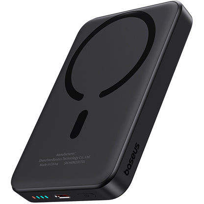 Baseus Magnetic Mini Wireless Externer Akku, 10000 mAh, 20 W, PD + FQI, 1 x QI – 1 x USB-C, Schwarz P10059001113-00