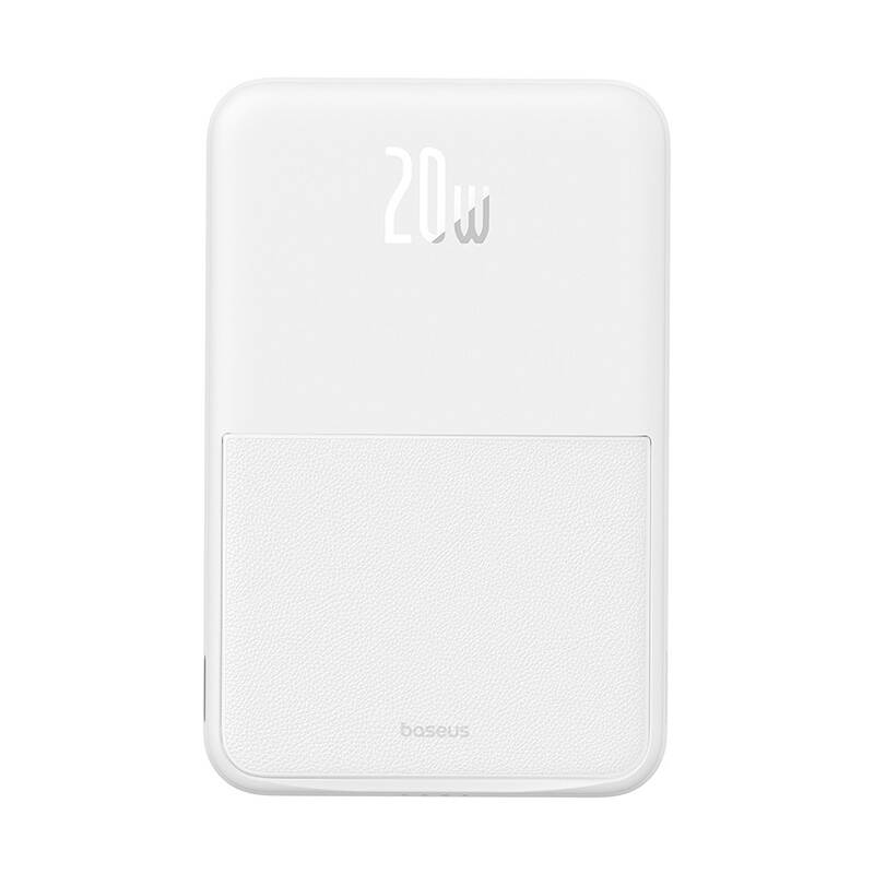 Externer Wireless-Akku Baseus MagPro PPCXZ05, 5000mAh, 20W, PD + FQI, 1 x QI - 1 x USB-C, Weiß P10064101223-00