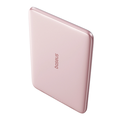 Externer Wireless-Akku Baseus PicoGo AM41, 5000mAh, 20W, PD + FQI, 1 x QI - 1 x USB-C, Rosa