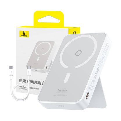 Externer Wireless-Akku Baseus MagPro PPCXZ05, 5000mAh, 20W, PD + FQI, 1 x QI - 1 x USB-C, Weiß P10064101223-00