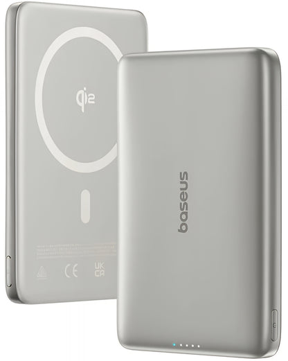 Externer Wireless-Akku Baseus PicoGo AM41, 10000mAh, 27W, PD + FQI, 1 x QI - 1 x USB-C, Beige E0027203