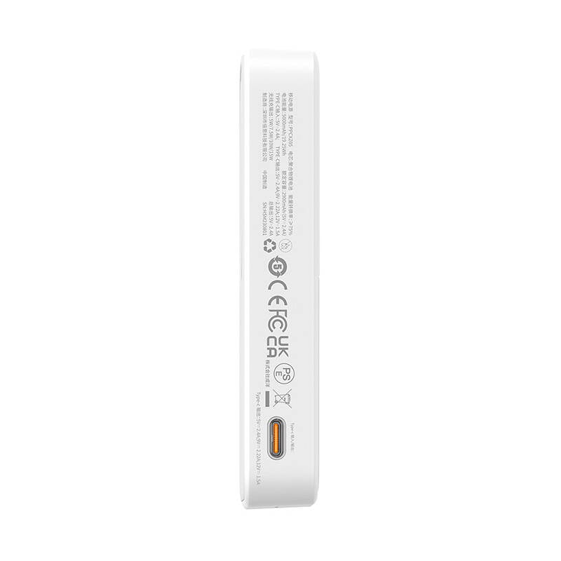 Externer Wireless-Akku Baseus MagPro PPCXZ05, 5000mAh, 20W, PD + FQI, 1 x QI - 1 x USB-C, Weiß P10064101223-00