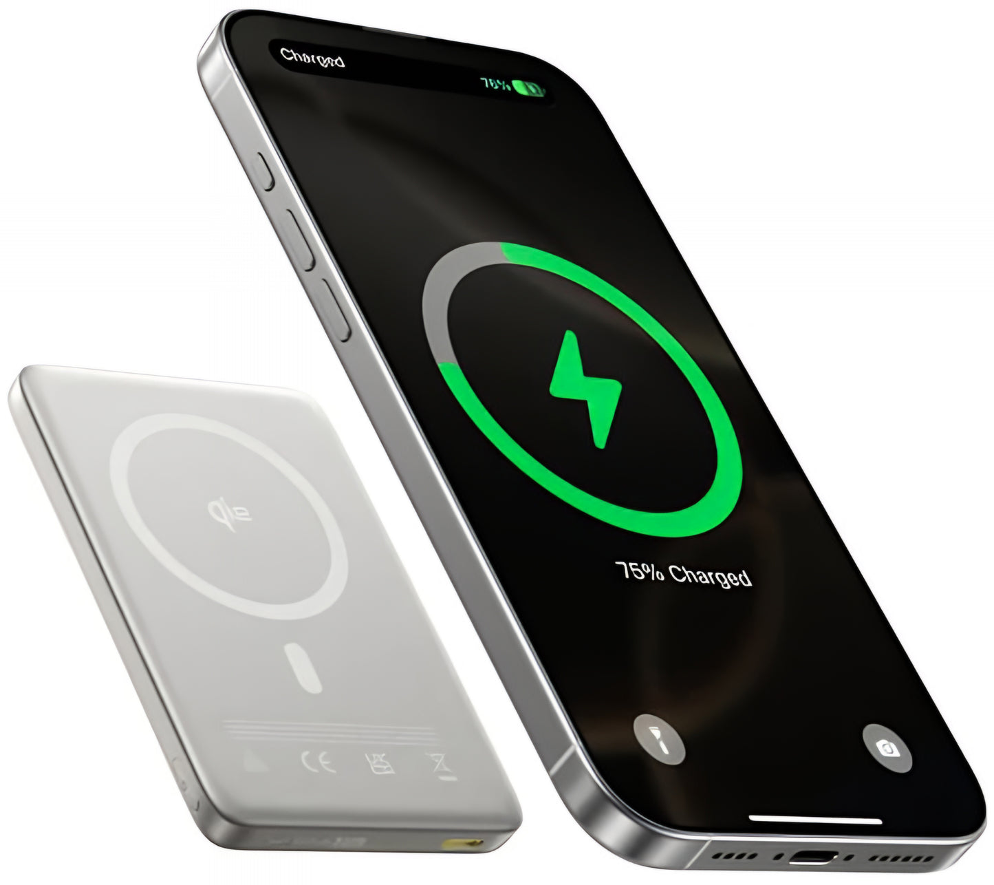 Externer Wireless-Akku Baseus PicoGo AM41, 10000mAh, 27W, PD + FQI, 1 x QI - 1 x USB-C, Beige E0027203