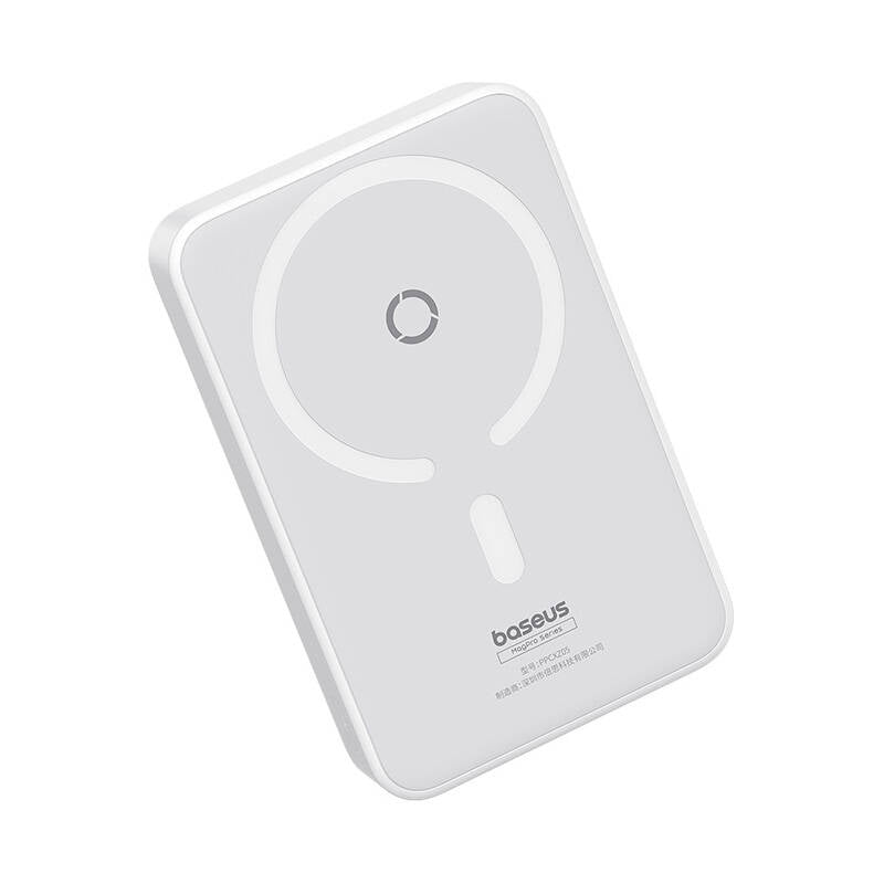Externer Wireless-Akku Baseus MagPro PPCXZ05, 5000mAh, 20W, PD + FQI, 1 x QI - 1 x USB-C, Weiß P10064101223-00