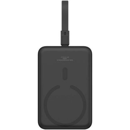 Baseus Magnetic Mini Wireless Externer Akku, 10000 mAh, 20 W, PD + FQI, 1 x Lightning – 1 x QI – 1 x USB-C, Schwarz P10022109113-00