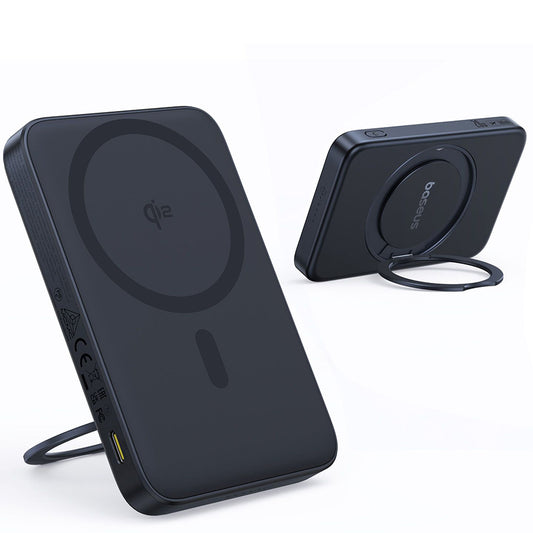 Externer Wireless-Akku Baseus PicoGo, 5000mAh, 20W, PD + FQI, 1 x QI - 1 x USB-C, Schwarz P10076802123-00