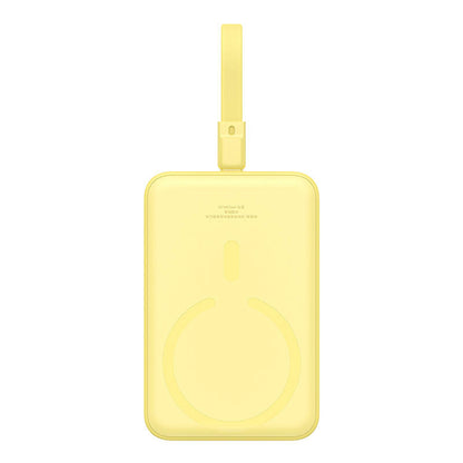 Baseus Magnetic Mini Wireless External Battery, 10000mAh, 20W, PD + FQI, 1 x Lightning - 1 x QI - 1 x USB-C, Yellow P10022109Y23-00