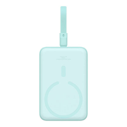 Externer Wireless-Akku Baseus Magnetic Mini, 10000mAh, 20W, PD + FQI, 1 x Lightning - 1 x QI - 1 x USB-C, Grün P10022109333-00