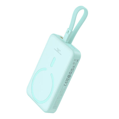 Externer Wireless-Akku Baseus Magnetic Mini, 10000mAh, 20W, PD + FQI, 1 x Lightning - 1 x QI - 1 x USB-C, Grün P10022109333-00