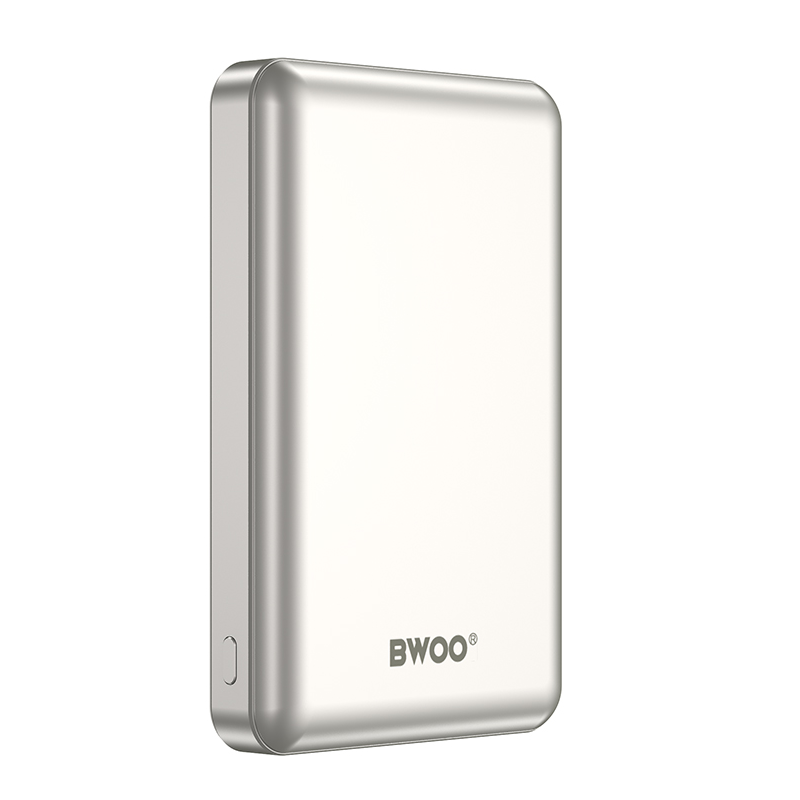 Kabellose Externe Batterie BWOO BO-P82, 10000mAh, 22,5W, PD + FQI, 1 x QI - 1 x USB-C, Weiß