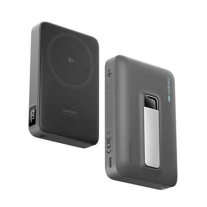 Kabellose Externe Batterie Cuktech WPB100, 10000mAh, 30W, PD + FQI, 1 x QI - 1 x USB-C, Grau CUWPB100GLBK