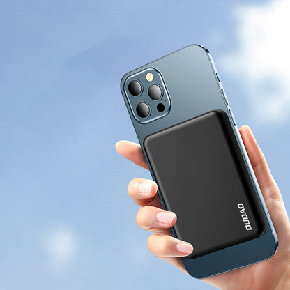 Externer Wireless-Akku Dudao K14S, 5000mAh, 10W, PD + QI, 1 x QI - 1 x USB-C, Schwarz