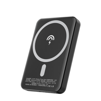 Externer Wireless-Akku Dudao K14S, 5000mAh, 10W, PD + QI, 1 x QI - 1 x USB-C, Schwarz