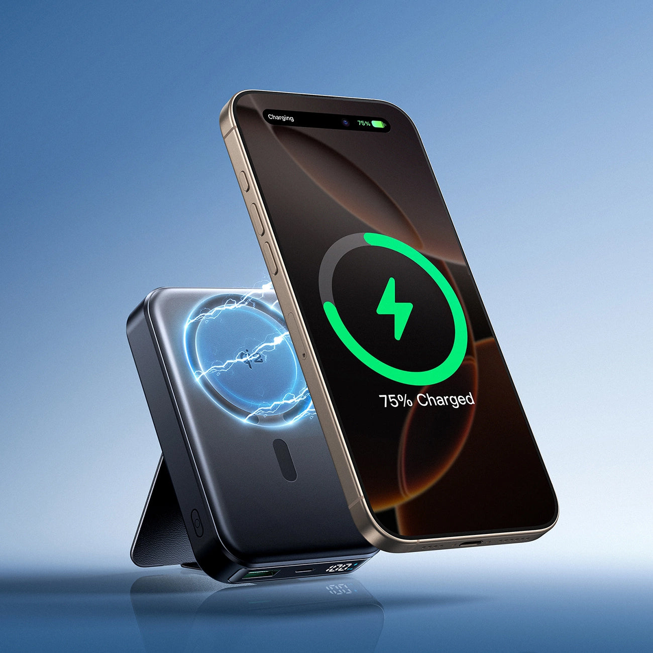 Externer Wireless-Akku Joyroom JR-PBM11, 10000mAh, 22.5W, QC + PD + FQI, 1 x QI - 1 x USB-A - 1 x USB-C, Schwarz
