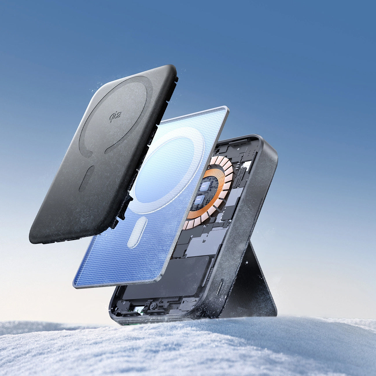 Externer Wireless-Akku Joyroom JR-PBM11, 10000mAh, 22.5W, QC + PD + FQI, 1 x QI - 1 x USB-A - 1 x USB-C, Schwarz