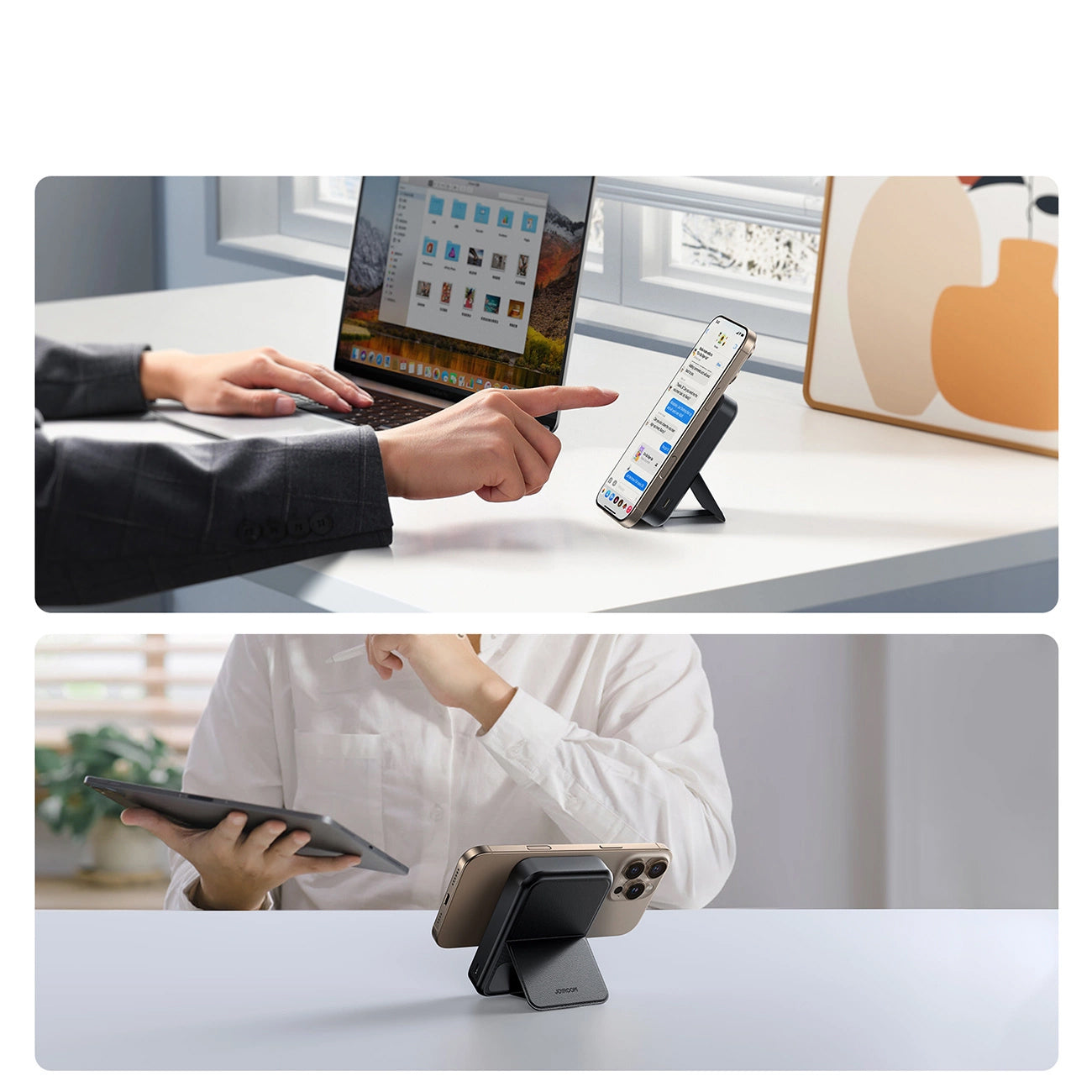 Externer Wireless-Akku Joyroom JR-PBM11, 10000mAh, 22.5W, QC + PD + FQI, 1 x QI - 1 x USB-A - 1 x USB-C, Schwarz
