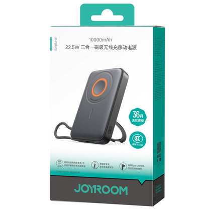 Externer Wireless-Akku Joyroom JR-PBM02, 10000mAh, 22.5W, PD + FQI, 1 x QI - 2 x USB-C, Schwarz