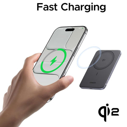 Wireless Externe Batterie UGREEN PB580 (75984B), 5000mAh, 15W, PD + FQI, 1 x QI - 1 x USB-C, Grau