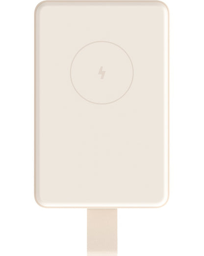 Kabellose Externe Batterie Xiaomi Mi Magnetic, 6000mAh, 15W, PD + FQI, 1 x QI - 1 x USB-C, Beige BHR9074GL