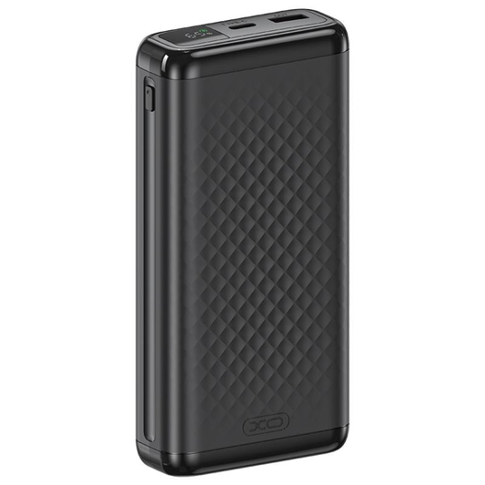 Externe Batterie XO Design PB309, 20000mAh, 22,5W, QC + PD, 1 x USB-A - 1 x USB-C, Schwarz