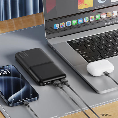 XO Design PR251 External Battery, 10000mAh, 10W, 2 x USB-A, Black