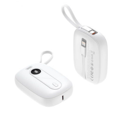 Externer Akku XO Design PR246, 10000mAh, 22.5W, PD, 1 x Lightning - 2 x USB-C, Weiß