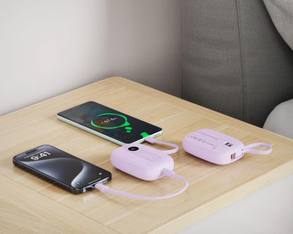 XO Design PR246 External Battery, 10000mAh, 22.5W, PD, 1 x Lightning - 2 x USB-C, Purple