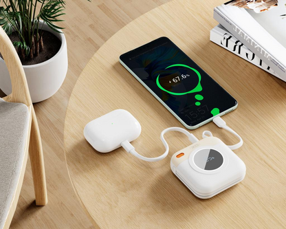 Externer Akku XO Design PR258, 10000mAh, 20W, QC + PD, 1 x Lightning - 1 x USB-C, Beige