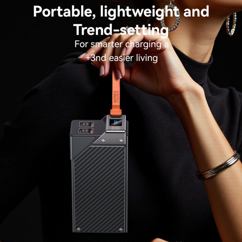 Externe Batterie Yesido YP62, 30000mAh, 22,5W, QC + PD, 2 x USB-A - 2 x USB-C, Schwarz