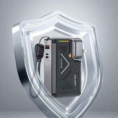 Externer Akku Yesido YP89, 10000mAh, 22.5W, QC + PD + FQI, 1 x Lightning - 1 x QI - 1 x USB-A - 1 x USB-C, Grau