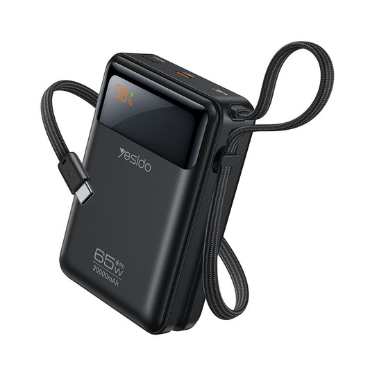Externe Batterie Yesido YP97, 20000mAh, 65W, PD, 2 x USB-C, Grau