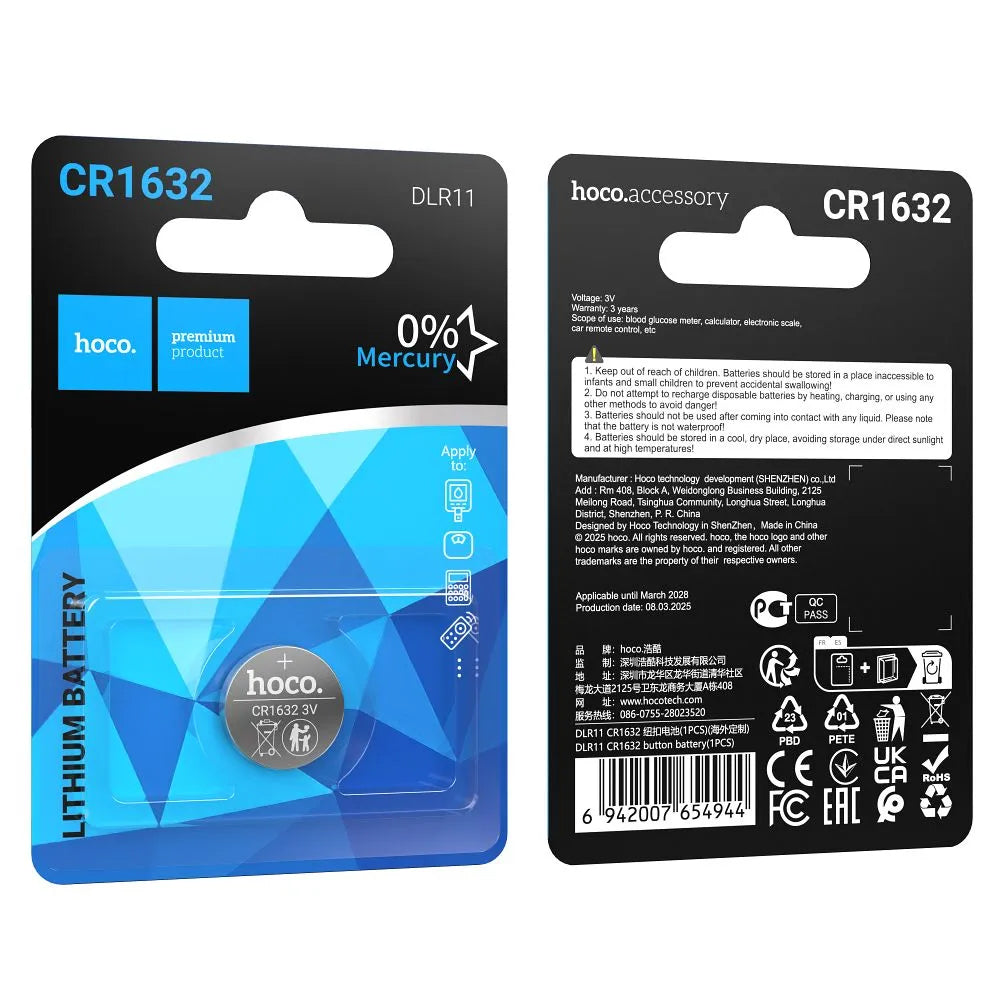 HOCO DLR11 Batterie, CR1632