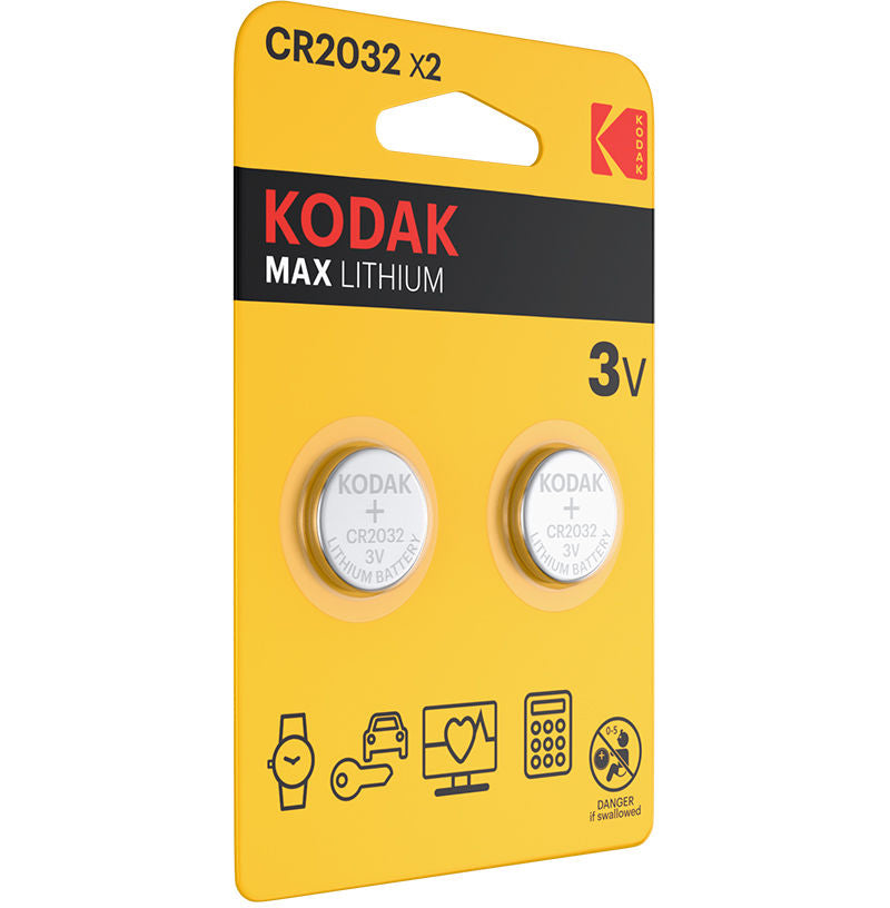 Kodak Max Lithium Batterie, CR2032, 2 Stück Set