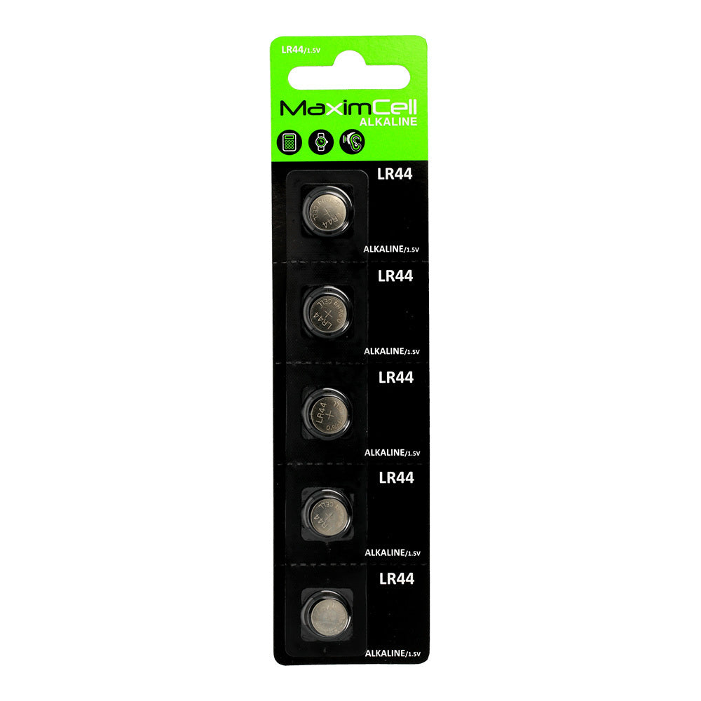 MaximCell Battery, V13GA / LR44, Set of 5 pieces