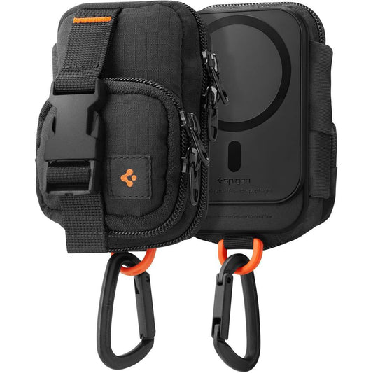 Universal MagSafe Pouch for Phone, Spigen, Snap Zip, Black