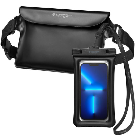 Universelle wasserdichte Tasche und Hülle Spigen A621, Schwarz AMP04533