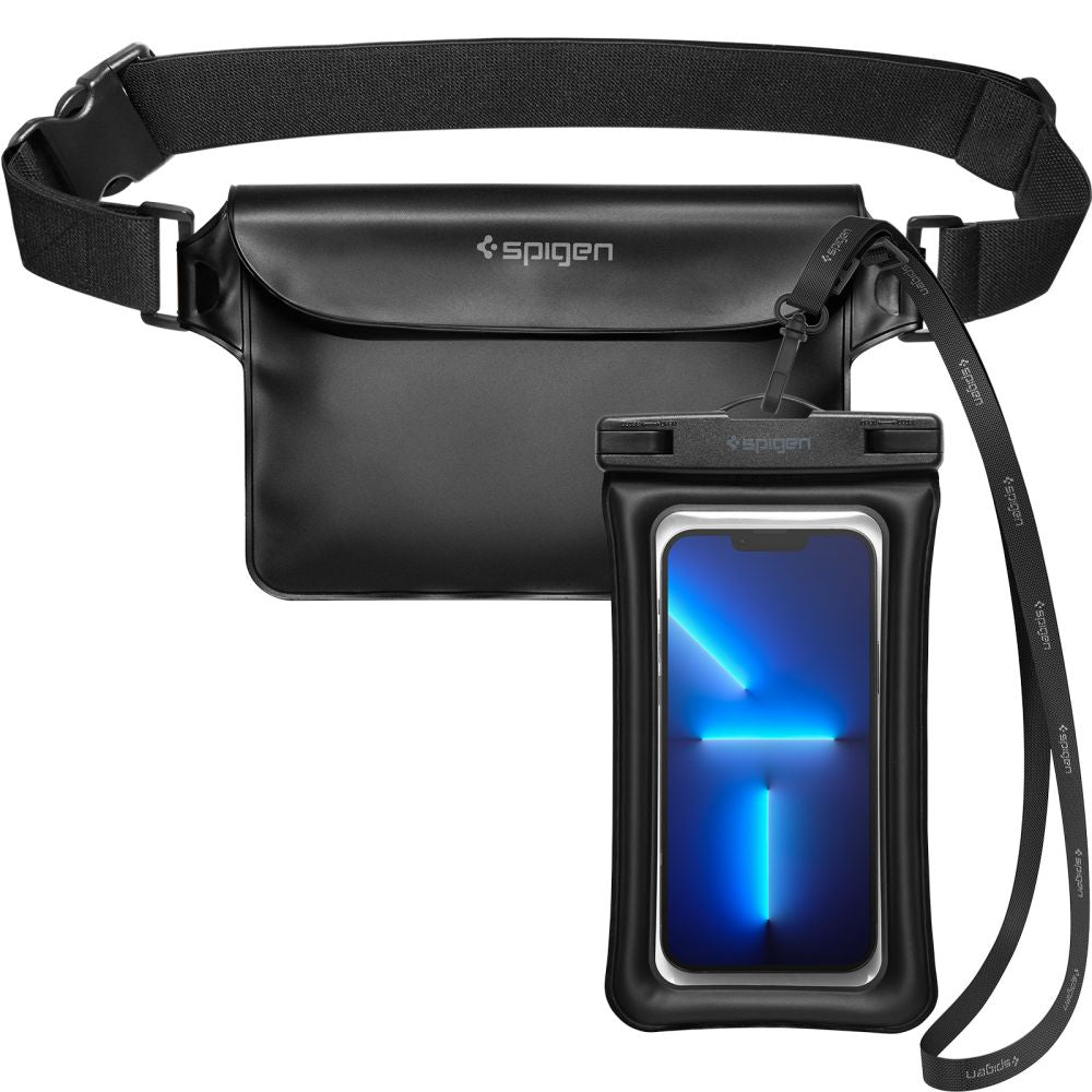 Universelle wasserdichte Tasche und Hülle Spigen A621, Schwarz AMP04533
