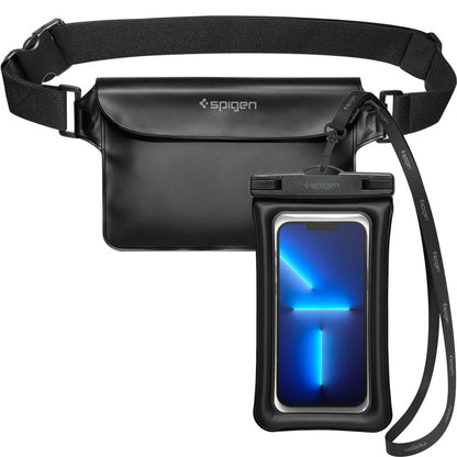 Universelle wasserdichte Tasche und Hülle Spigen A621, Schwarz AMP04533